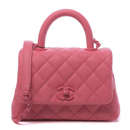 Chanel Caviar Quilted Incognito Extra Mini Coco Handle Flap Pink 1 of 10