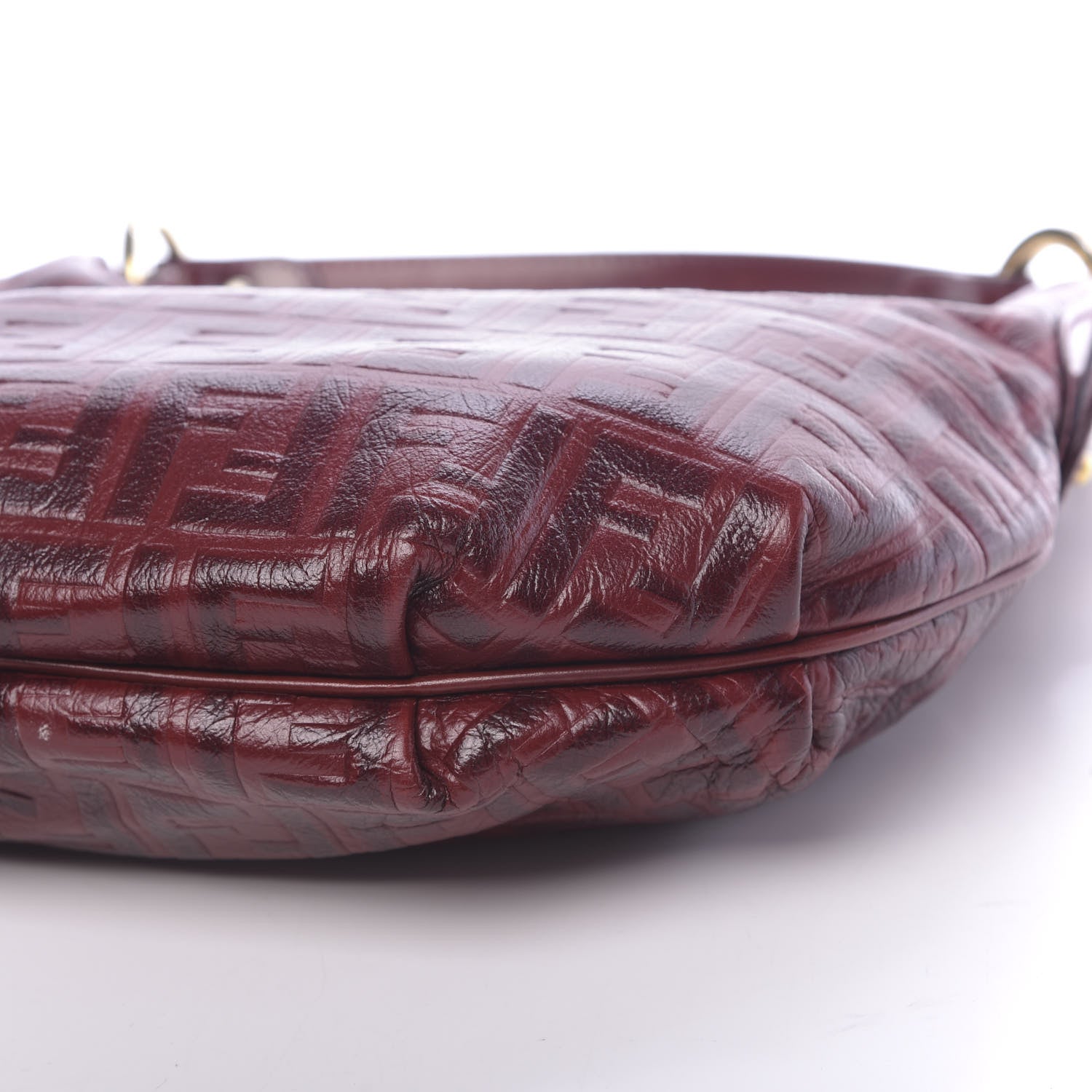 Fendi Vitello FF Embossed Small Chef Hobo Rosso 8 of 15