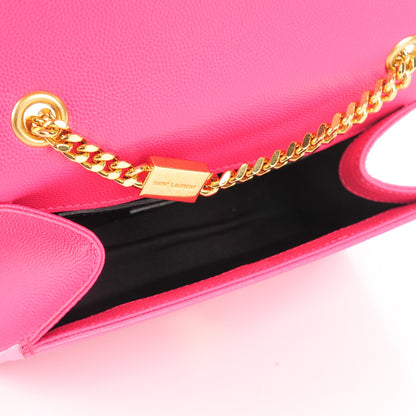 Saint Laurent Grain De Poudre Small Classic Monogram Satchel Fuchsia 7 of 7