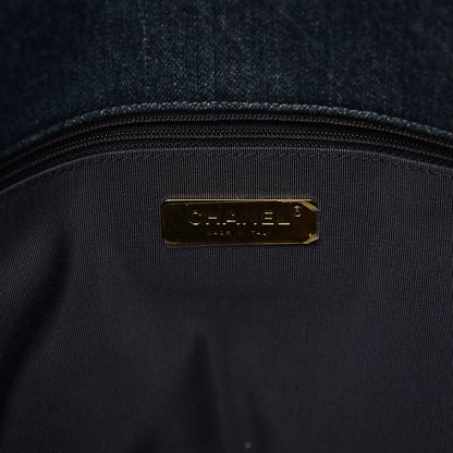 Chanel Denim Quilted Maxi Chanel 19 Flap Blue 5 of 10
