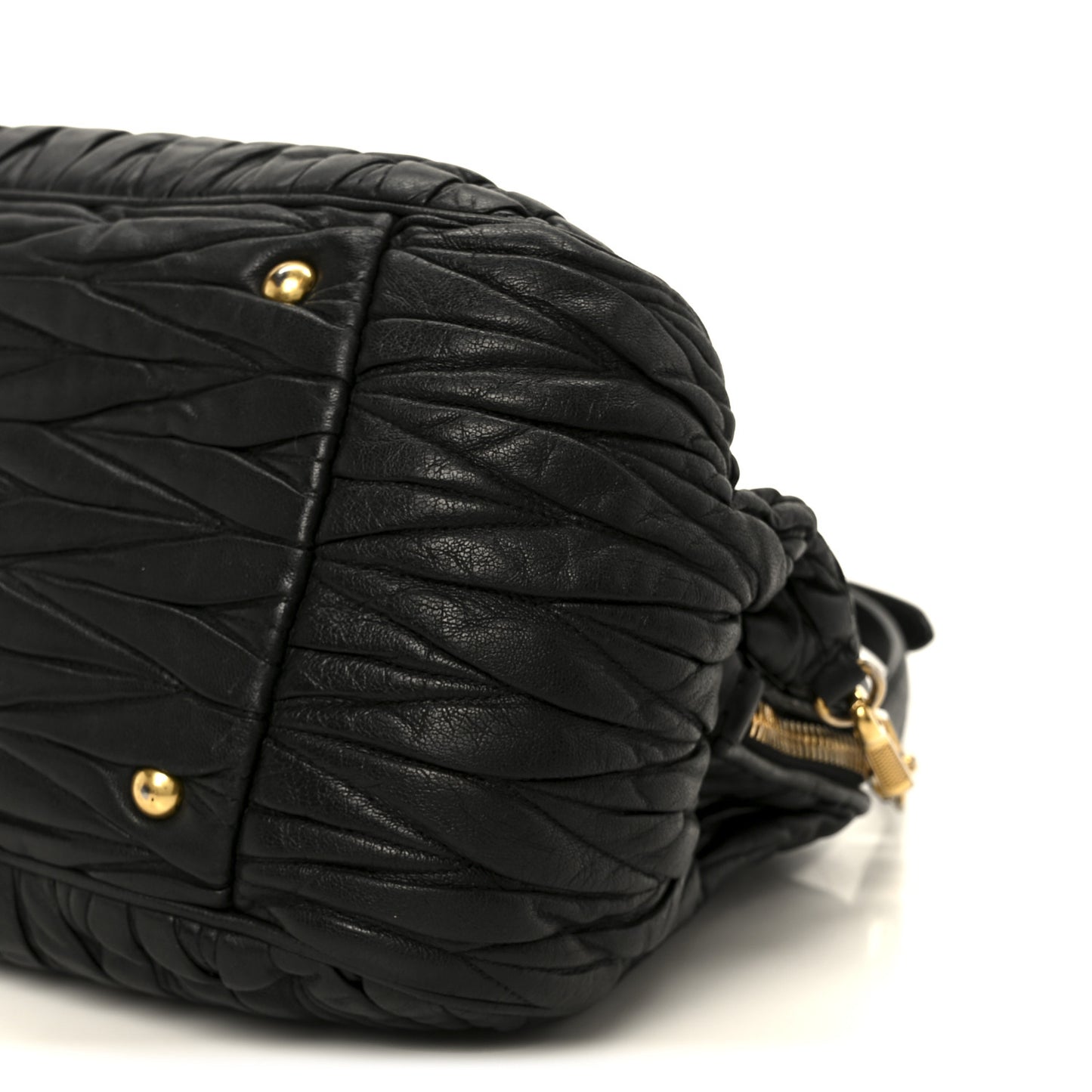 Nappa Matelasse Top Handle Black