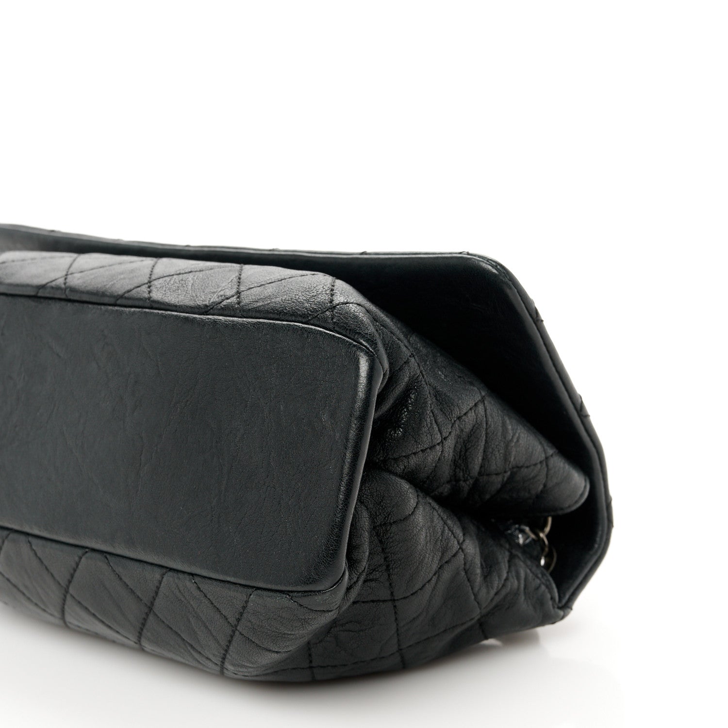Chanel Crumpled Lambskin Quilted Medium Single Flap Black 11 of 11