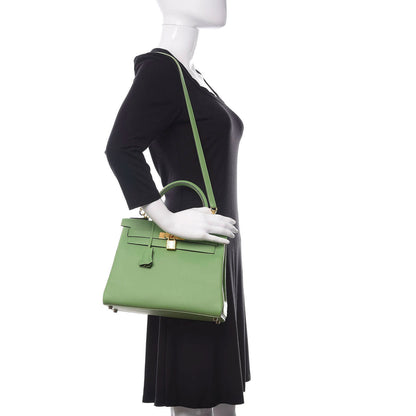 Hermes Evercolor Kelly Retourne 28 Vert Criquet 2 of 11