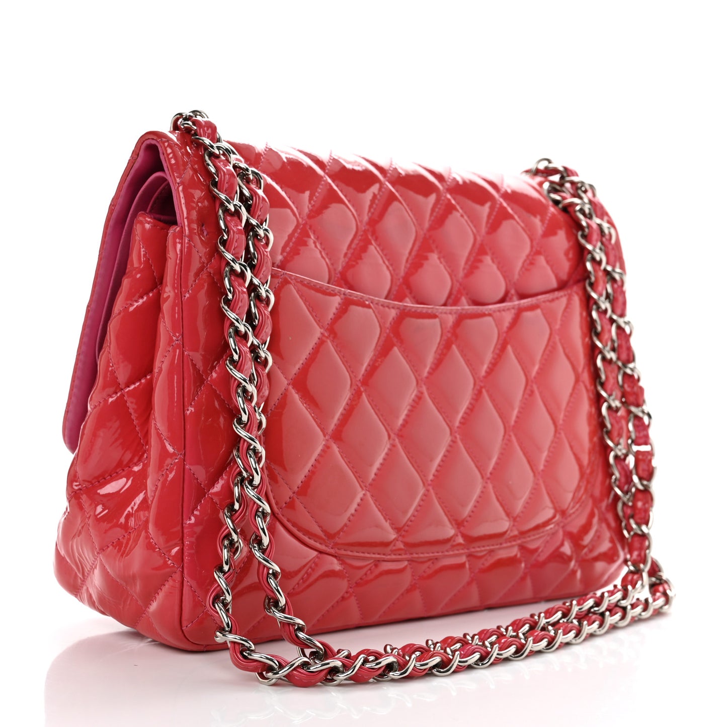 Patent Quilted Jumbo Double Flap Pink