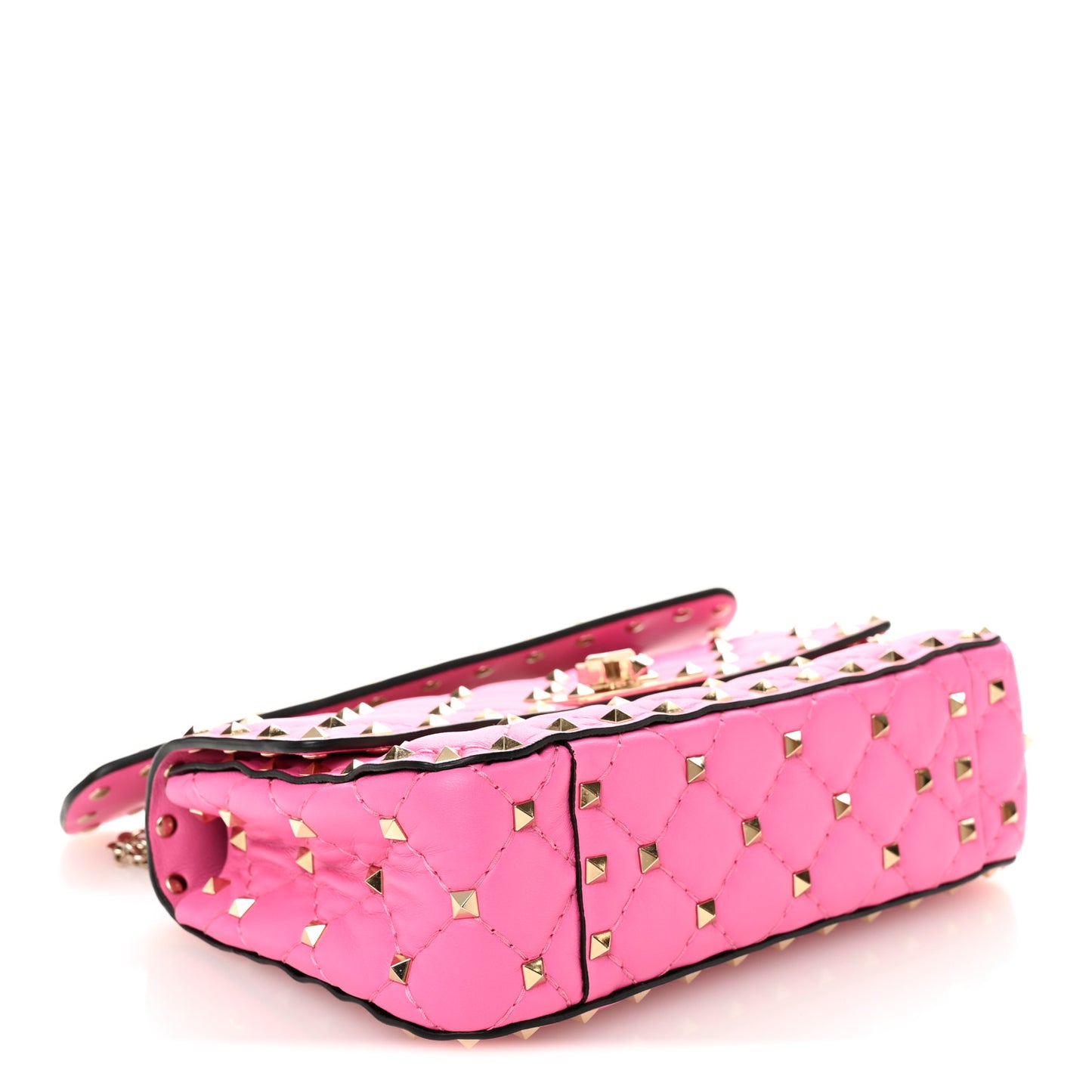 Nappa Small Rockstud Spike Shoulder Bag Shadow Pink