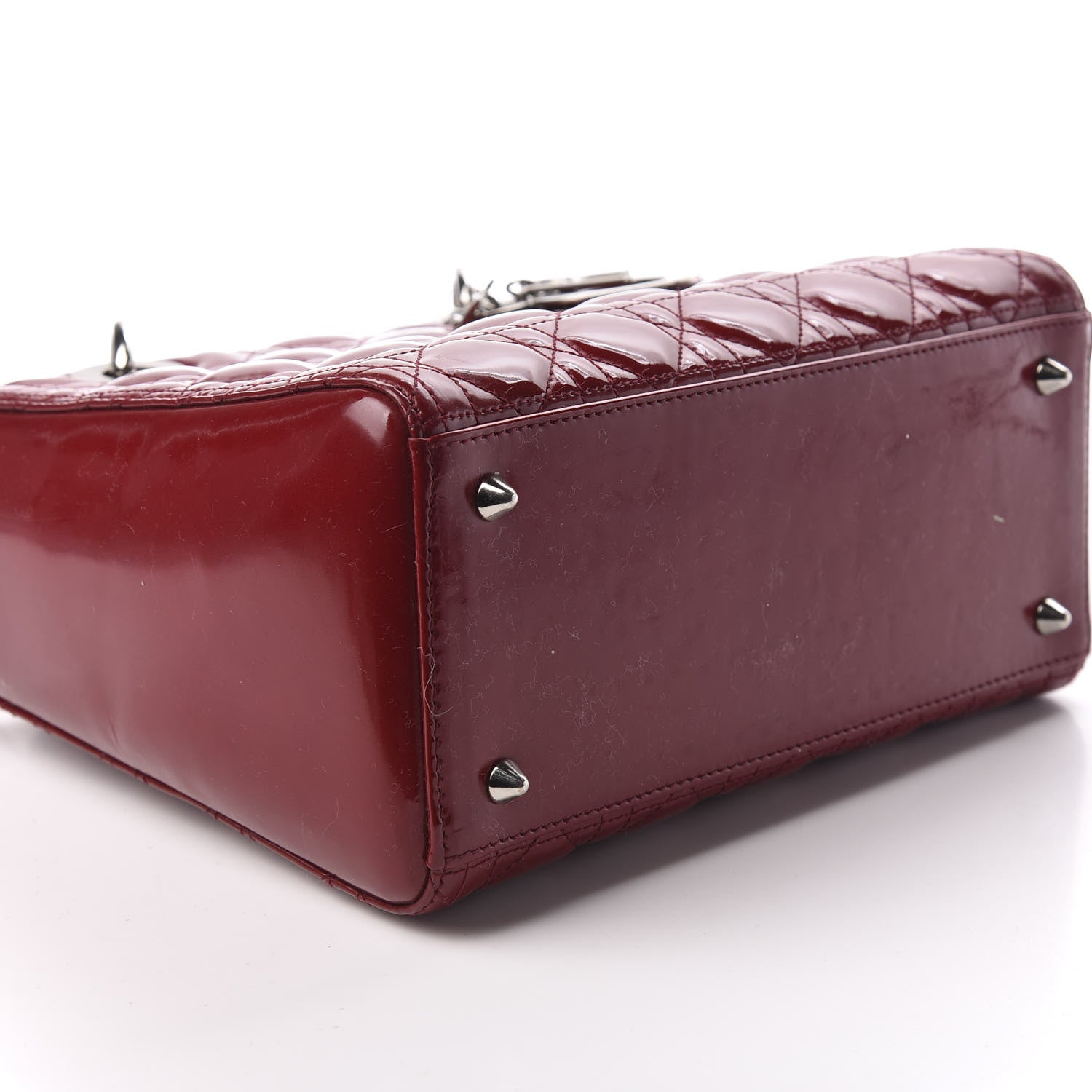 Christian Dior Patent Cannage Medium Lady Dior Red 6 of 11