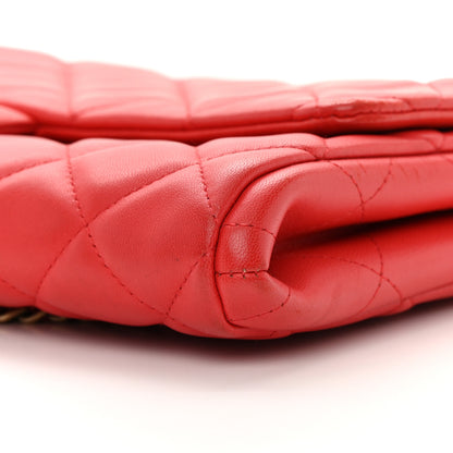 Chanel Lambskin Quilted Clutch with Chain Flap Red 10 of 19