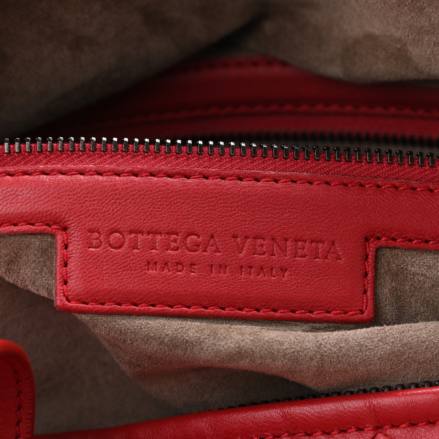 Nappa Intrecciato Montaigne Rings Satchel Red