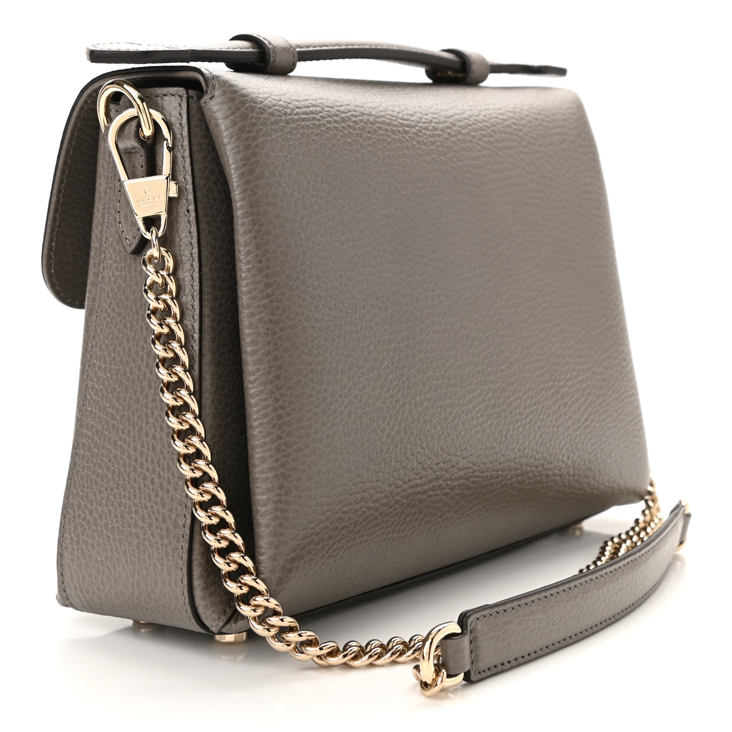Dollar Calfskin Interlocking G Top Handle Shoulder Bag Loess