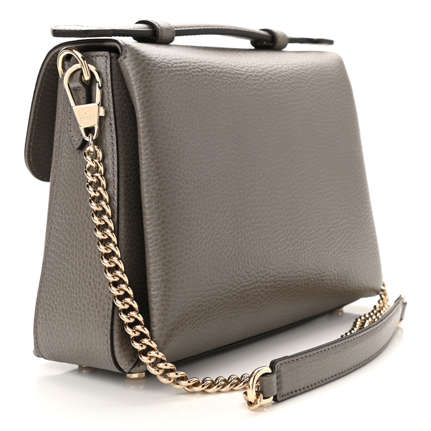 Gucci Dollar Calfskin Interlocking G Top Handle Shoulder Bag Loess 3 of 10