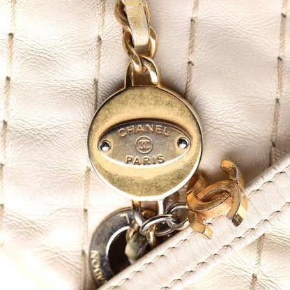 Chanel Calfskin Surpique Chevron Large Flap Beige 9 of 22
