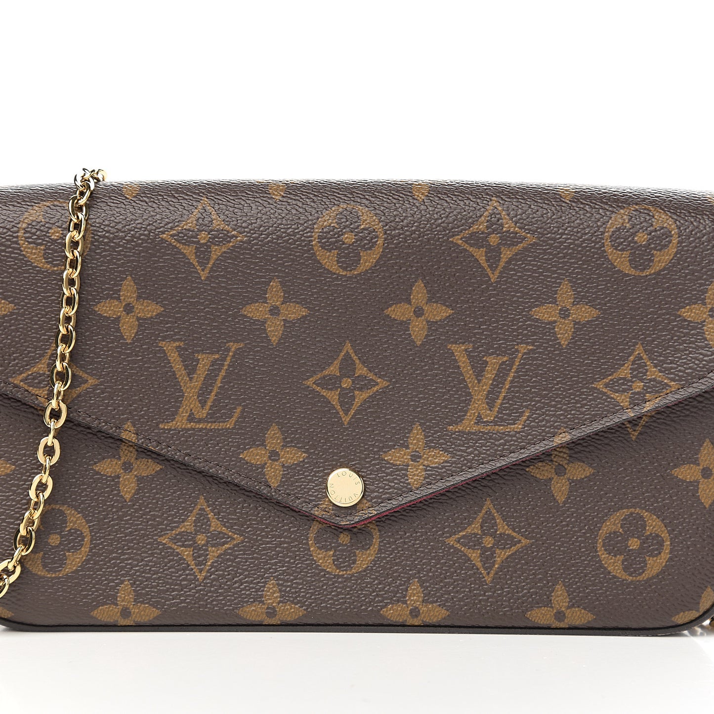 Monogram Pochette Felicie Chain Wallet Fuchsia