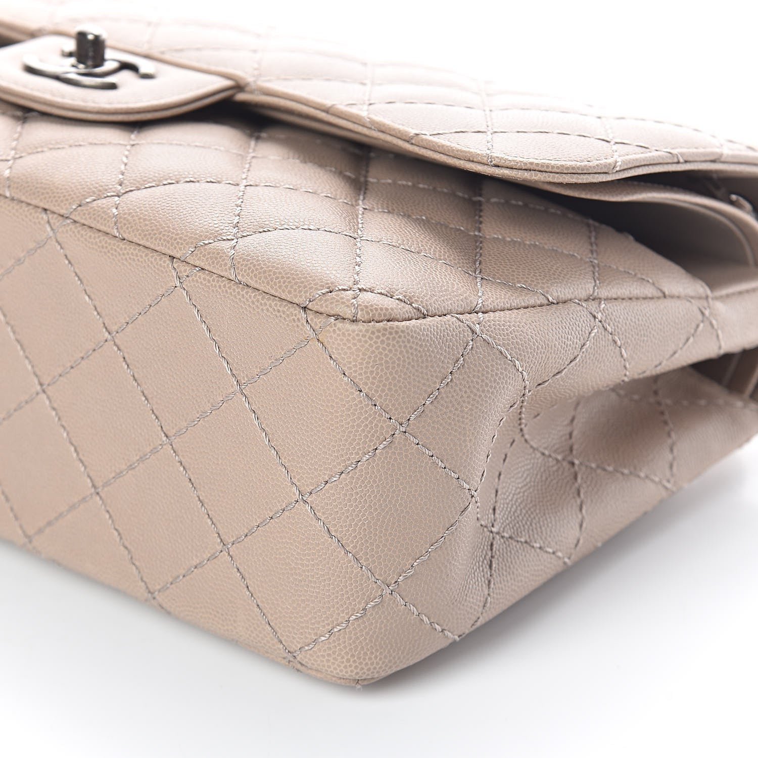 Chanel Caviar Quilted Jumbo Double Flap Dark Beige 10 of 10