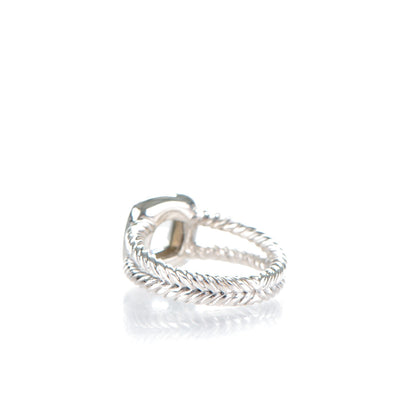 David Yurman Sterling Silver Diamond Prasiolite 7mm Petite Albion Ring 49 5 3 of 5