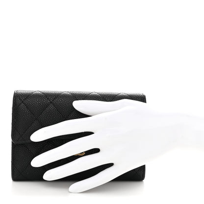 Chanel Caviar Quilted Medium Flap Wallet Black 2 of 9