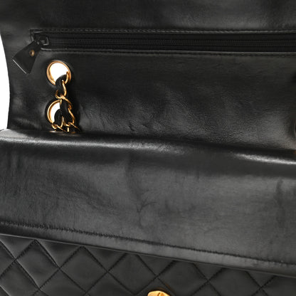 Chanel Lambskin Quilted Medium Double Flap Black 10 of 15