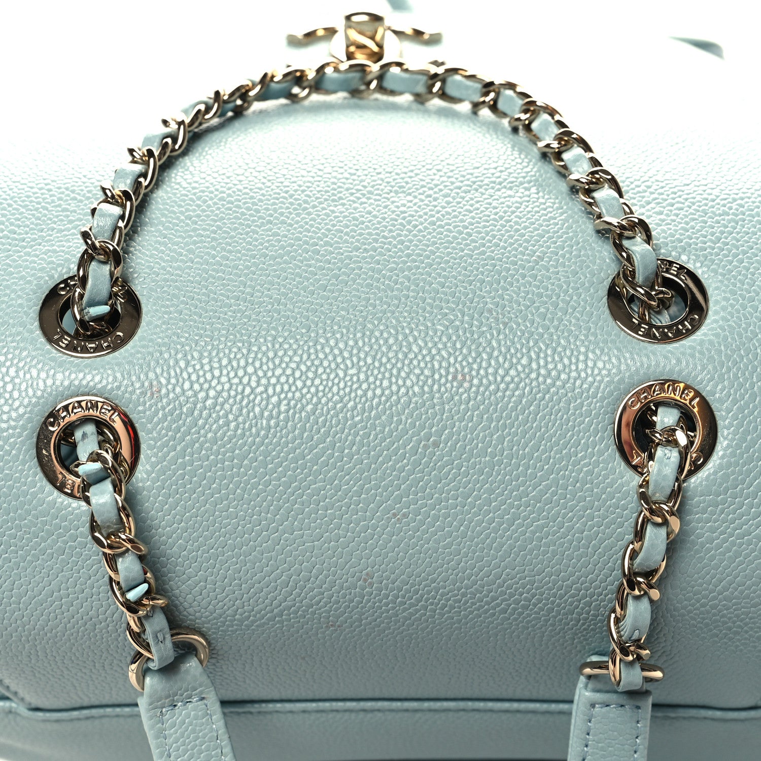 Chanel Caviar Quilted Business Affinity Backpack Light Blue 11 of 12