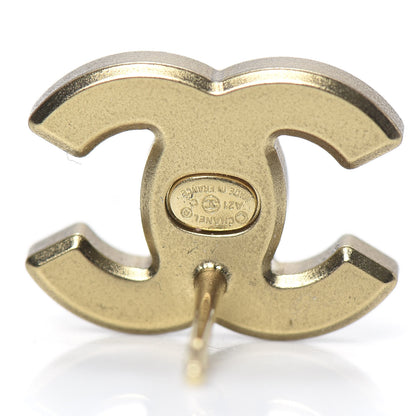 Chanel Crystal CC Earrings Gold 4 of 4