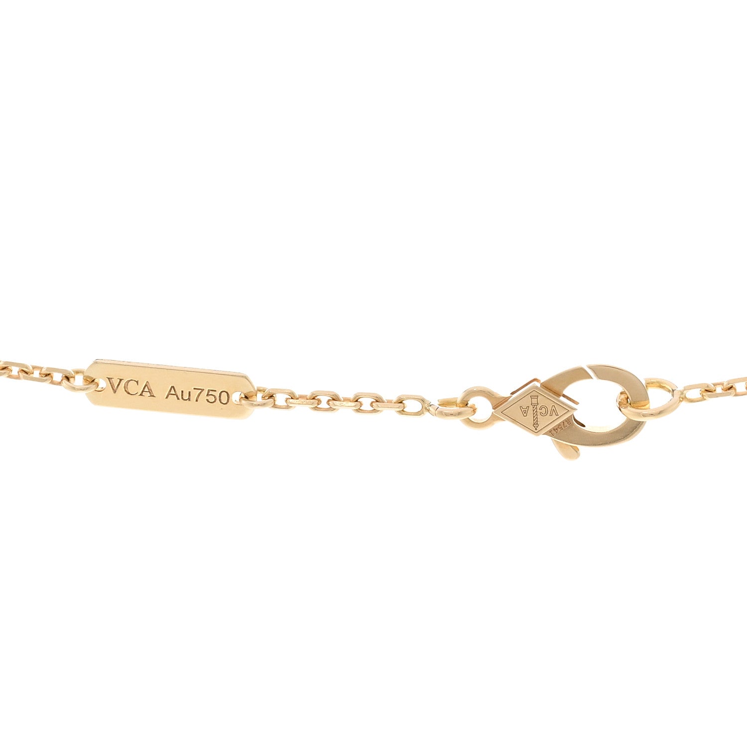 Van Cleef & Arpels 18K Yellow Gold Tiger Eye Vintage Alhambra Pendant Necklace 4 of 5