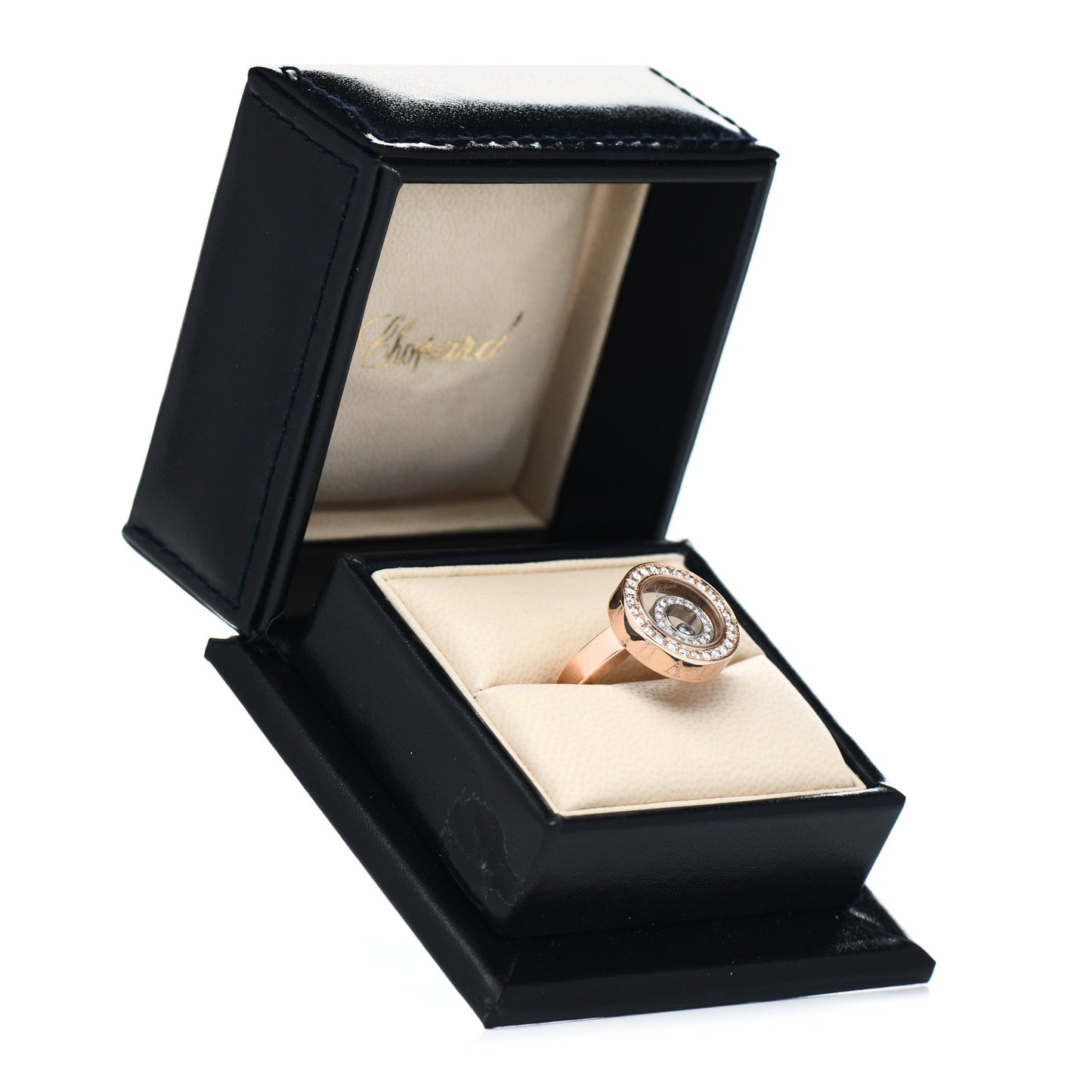 18K Rose White Gold Diamond Happy Spirit Ring 55 7.25