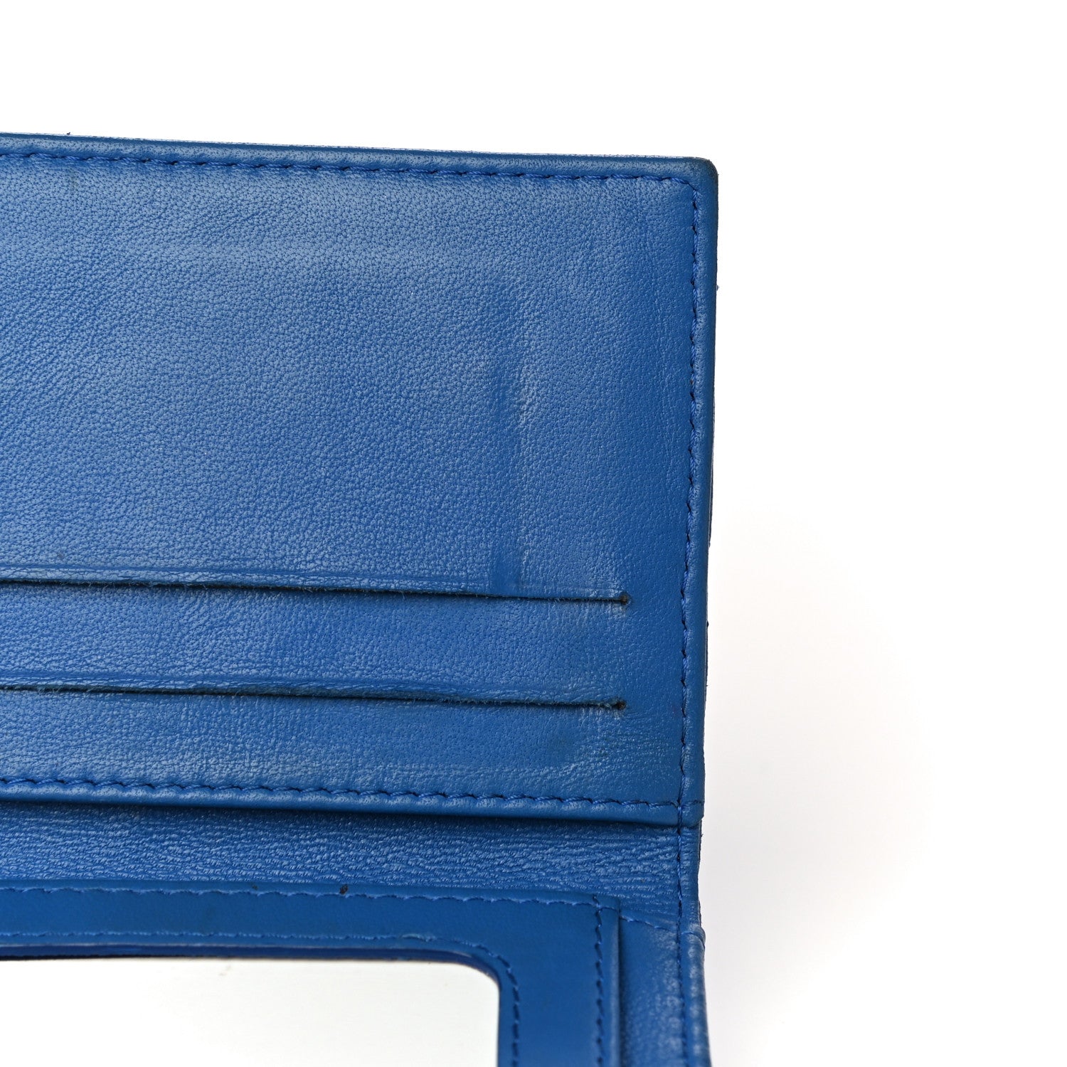 Chanel Lambskin Quilted Card Holder Wallet Blue 12 of 19