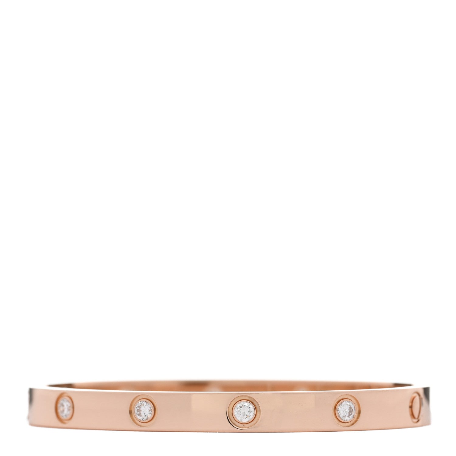 Cartier 18K Pink Gold 10 Diamond LOVE Bracelet 17 1 of 5