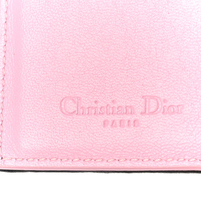 Christian Dior Lambskin Cannage Bi-Color Small Lady Dior Flap Card Holder Black Pink 6 of 10