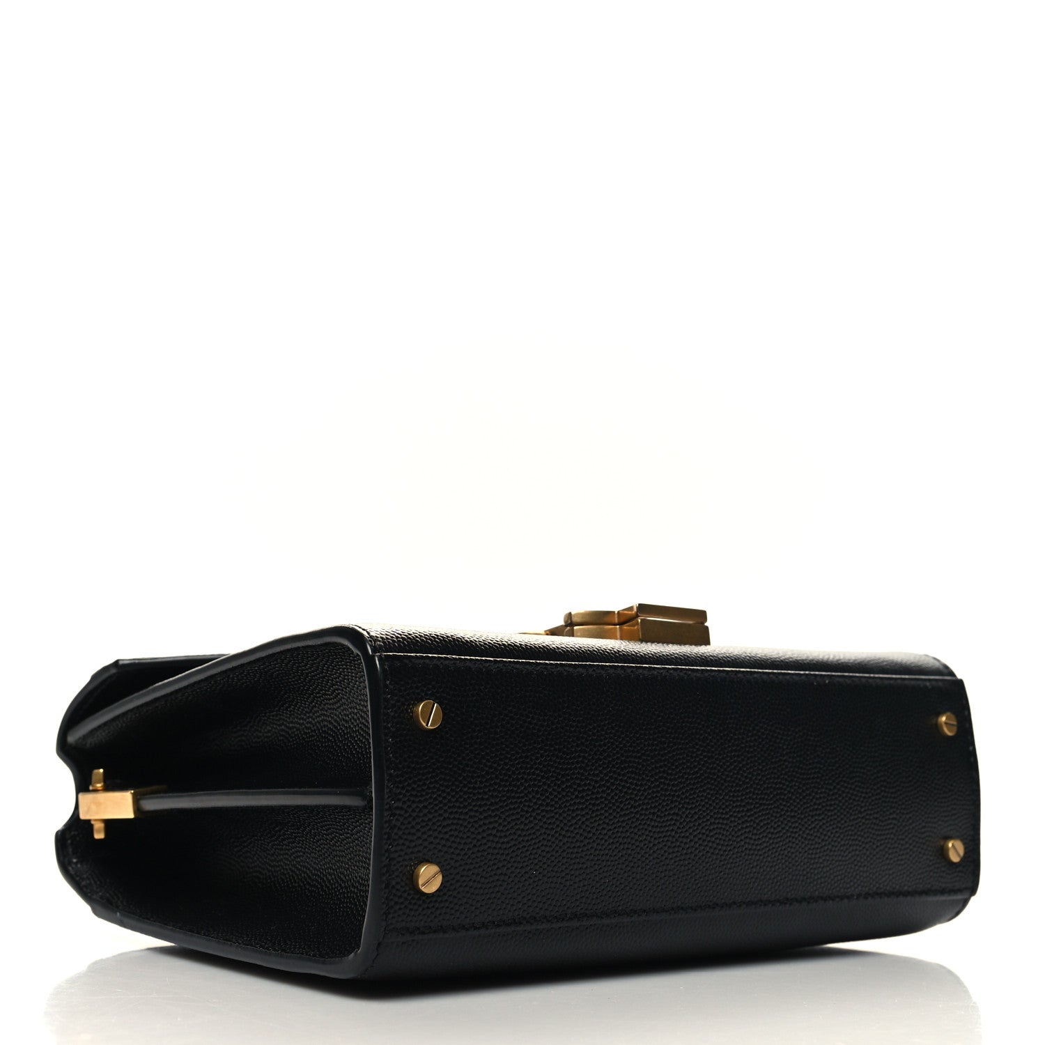 Saint Laurent Grain de Poudre Mini Classic Monogram Cassandra Top Handle Black 4 of 10
