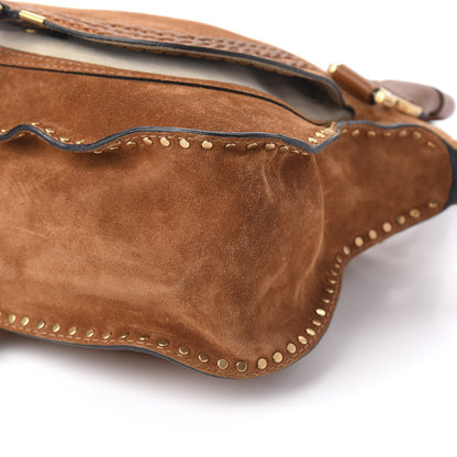 Chloe Suede Calfskin Braided Medium Marcie Satchel Caramel 7 of 9
