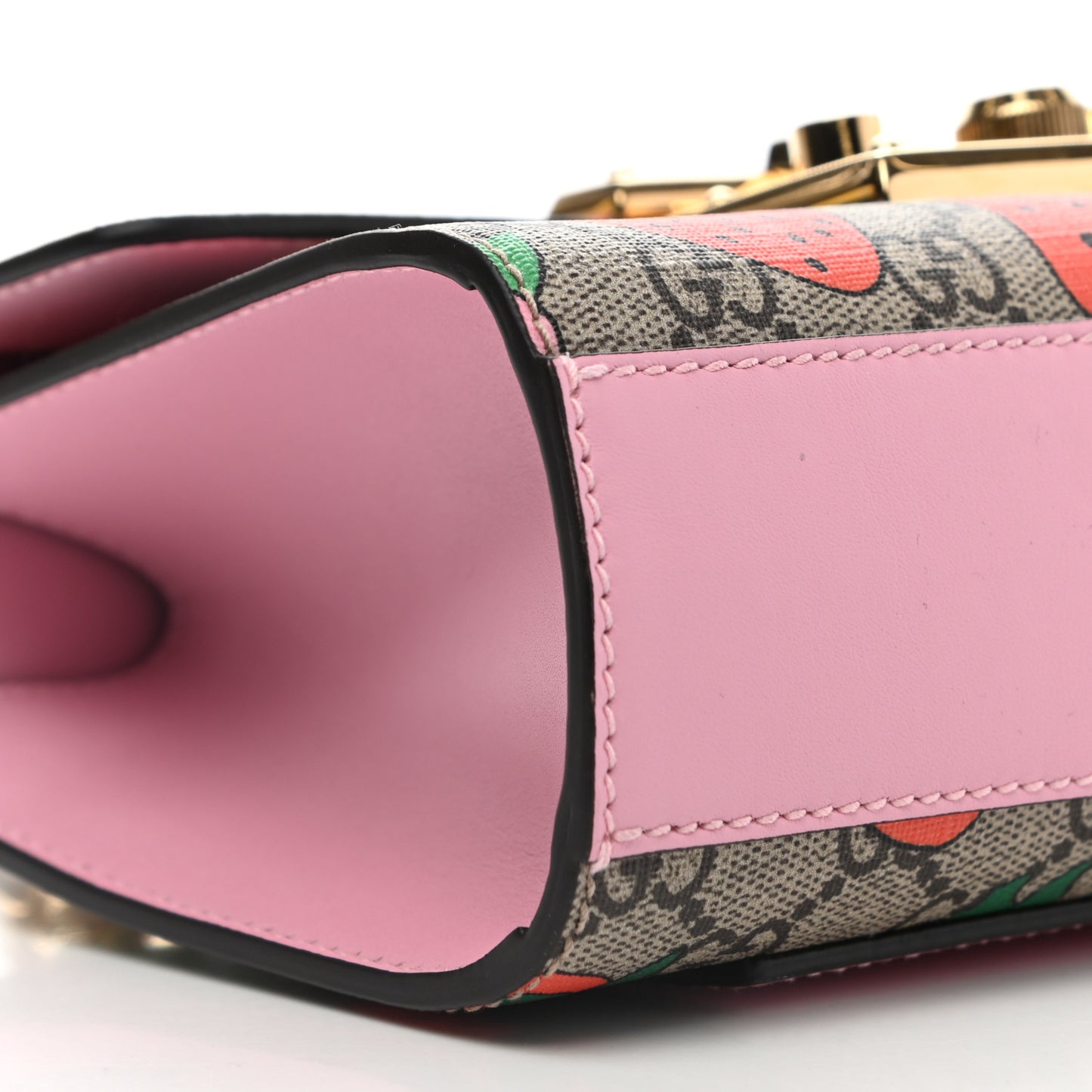 GG Supreme Monogram Strawberry Small Padlock Shoulder Bag