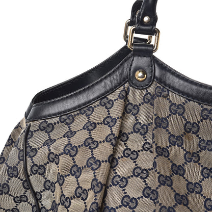 Gucci Monogram Calfskin Large Sukey Tote Beige Blue 16 of 23