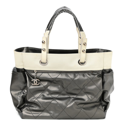 Chanel Coated Canvas Quilted Large Paris Biarritz Tote Silver 3 of 13