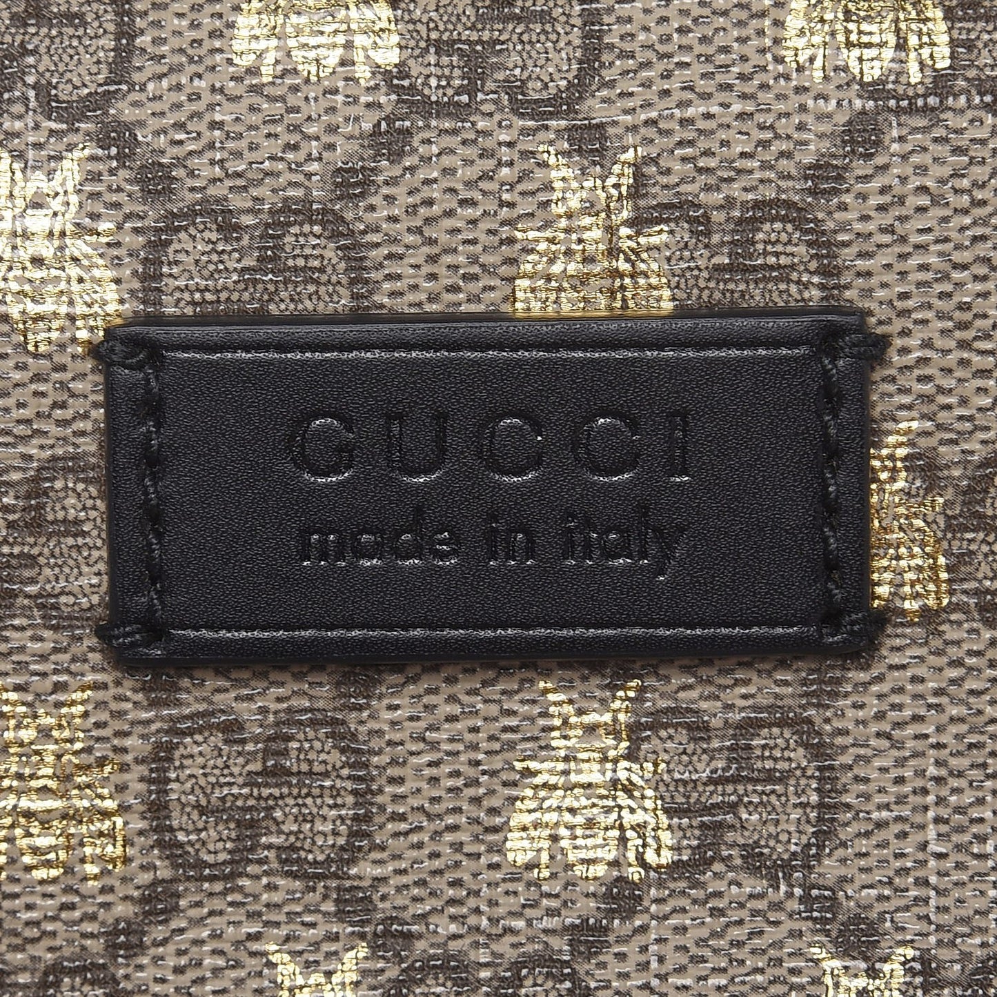 GG Supreme Monogram Bees Print Small Day Backpack Beige Oro Black