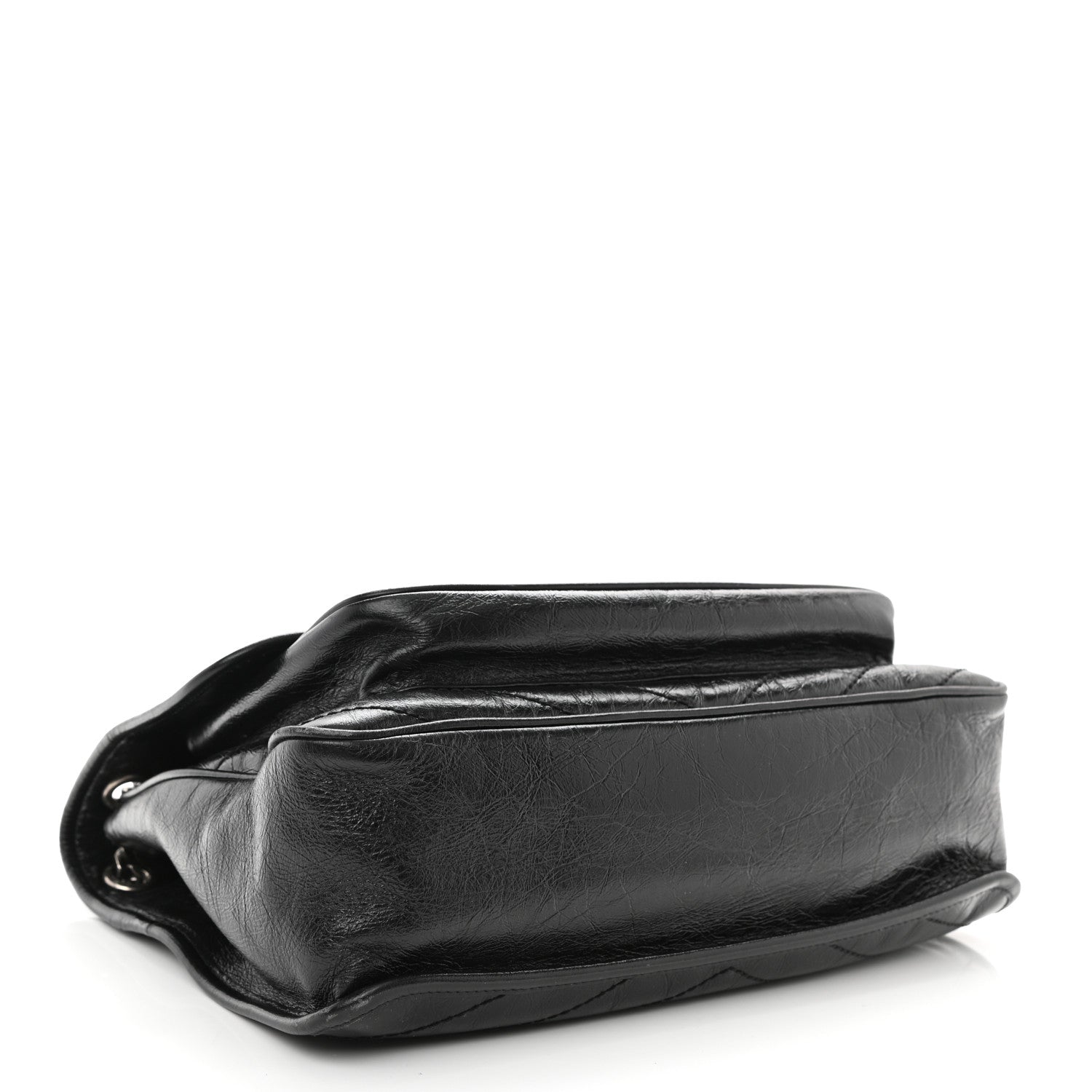 Saint Laurent Crinkled Calfskin Matelasse Monogram Large Niki Chain Satchel Black 4 of 8