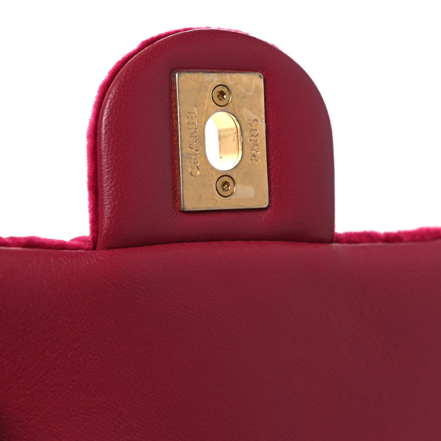 Chanel Velvet Camellia Embossed Mini Square Flap Fushia 10 of 11