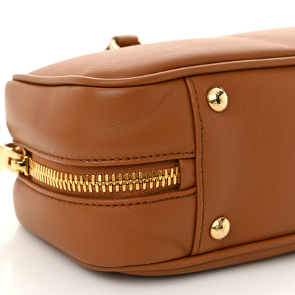 Miu Miu Calfskin Large Arcadie Top Handle Bag Cognac 9 of 10