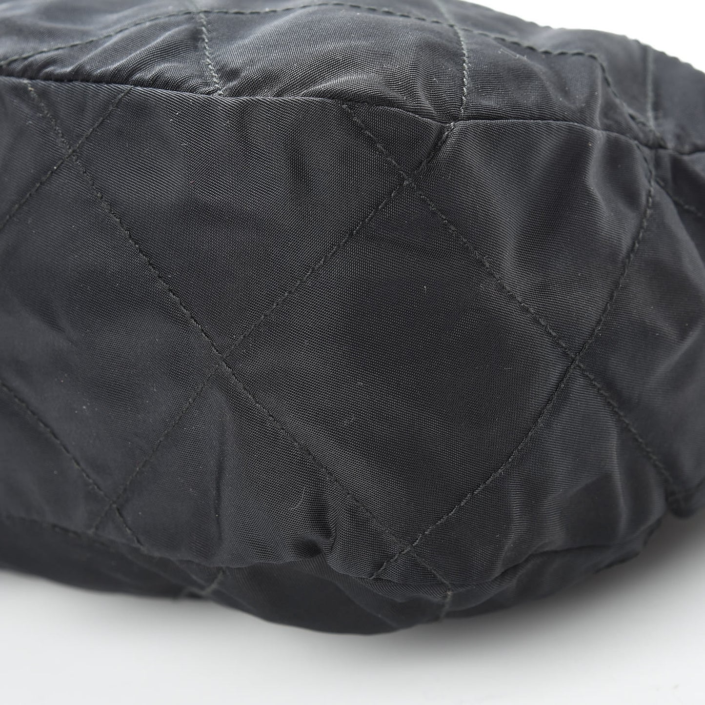 Nylon Tessuto Impuntu Quilted Shoulder Bag Black