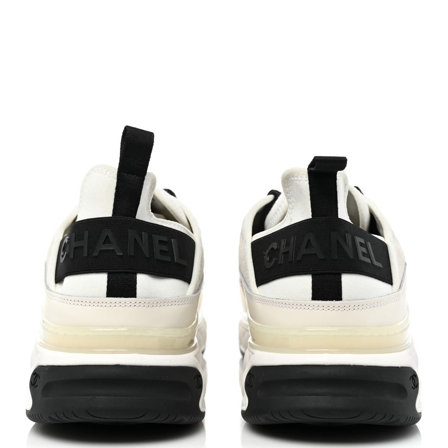 Velvet Calfskin Mixed Fibers Mens CC Sneakers 46 Ivory Black