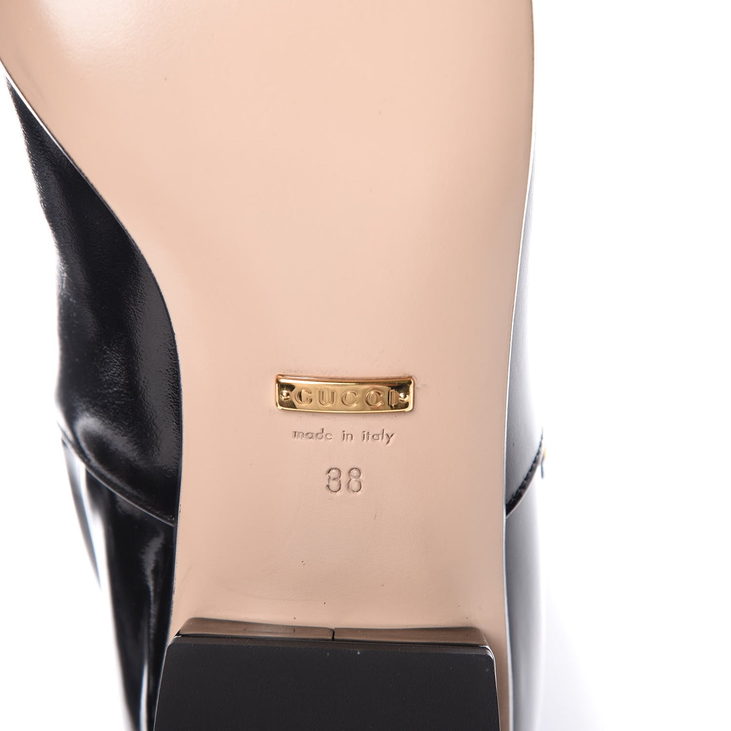 Polished Calfskin Regent Boots 38 Black