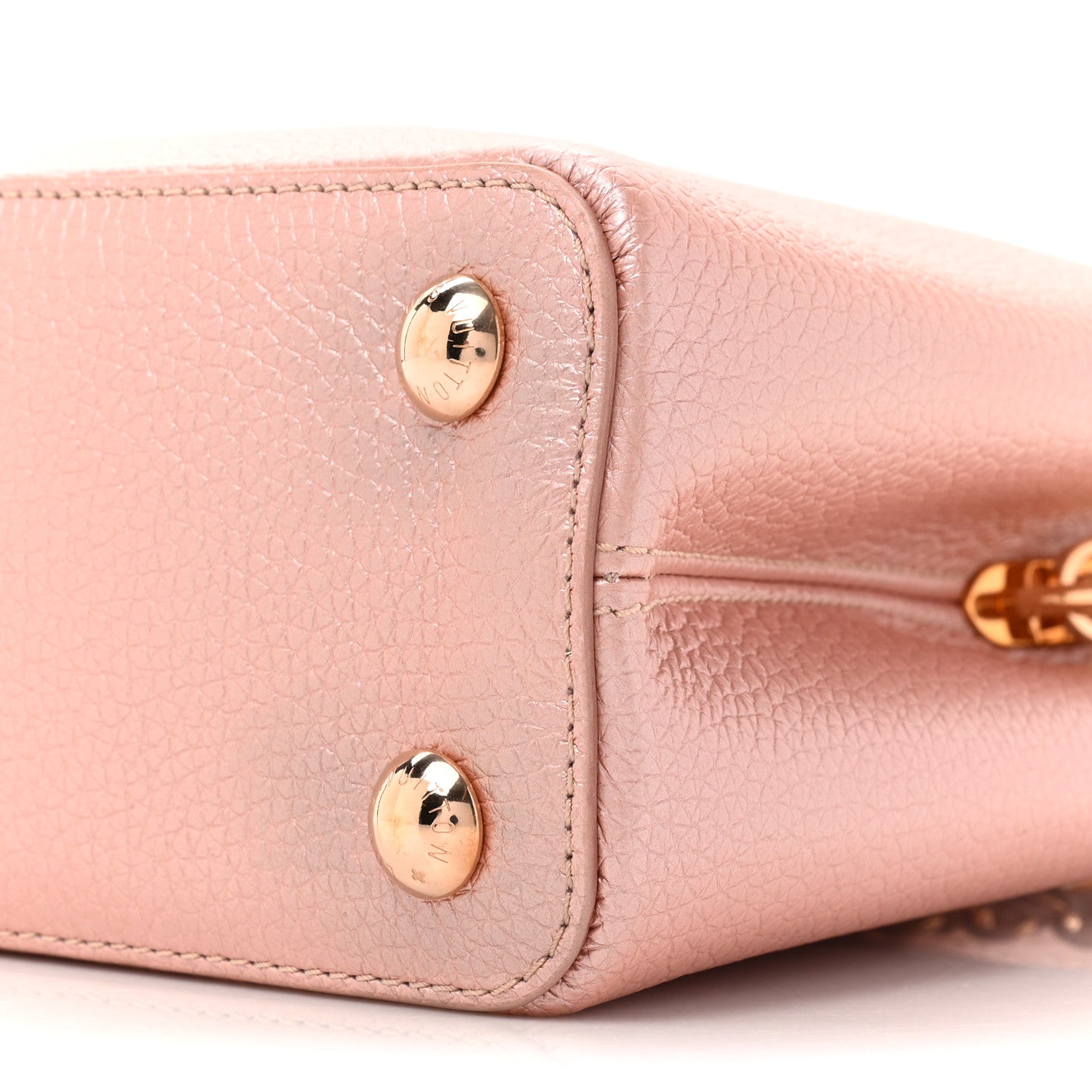 Louis Vuitton Metallic Taurillon Capucines BB Pearly Pink 8 of 10