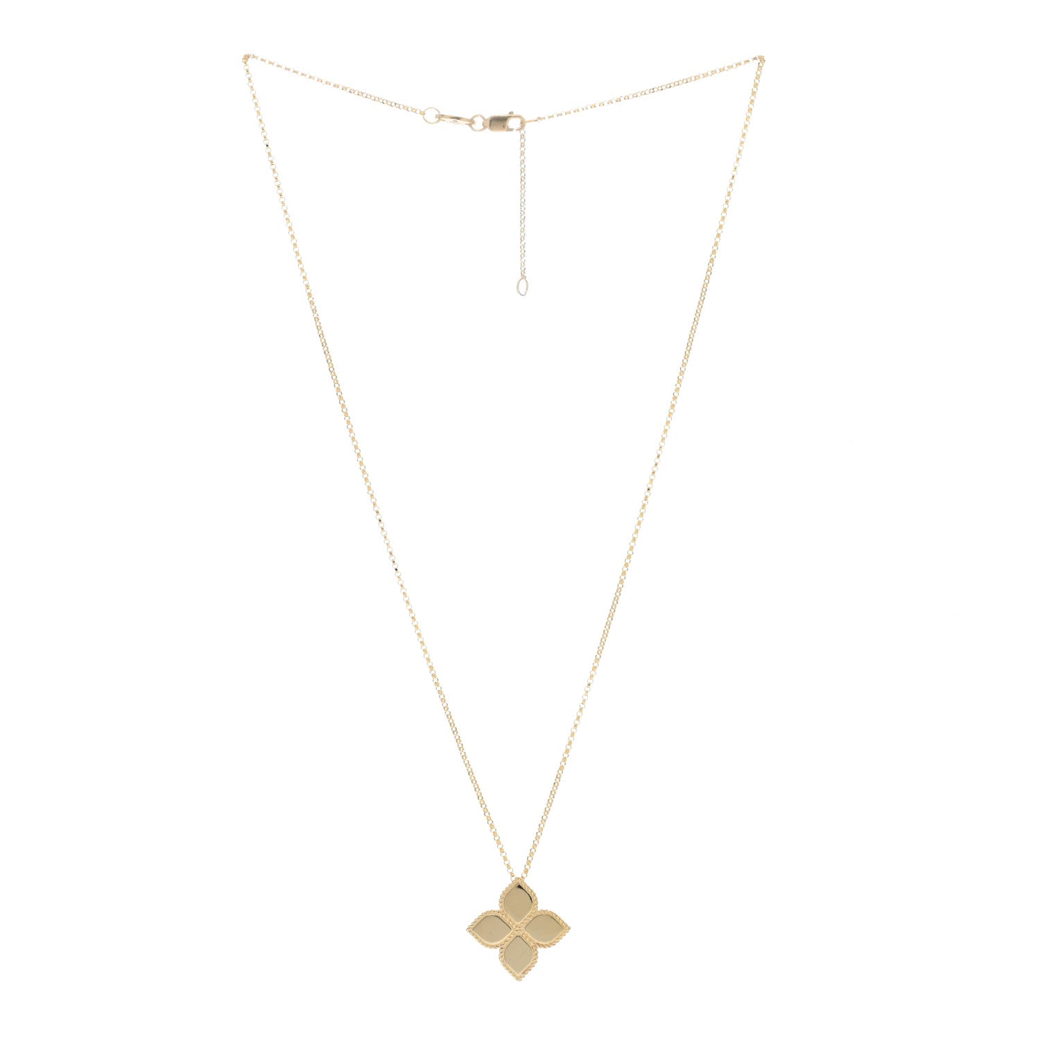 Roberto Coin 18K Yellow Gold Medium Princess Flower Pendant Necklace 3 of 4