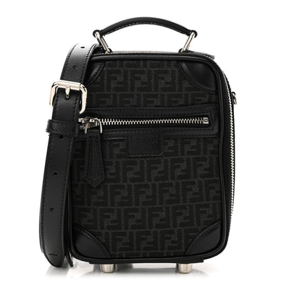 Fendi Recycled Fabric Jacquard Vitello Astro Micro FF Mini Trolley Bag Asfalto Black 1 of 13