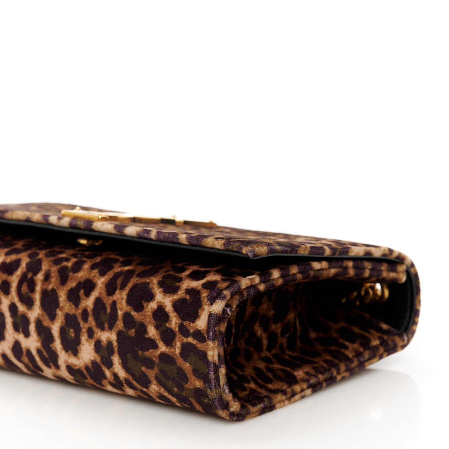 Velvet Leopard Print Small Monogram Kate Satchel Manto Natural