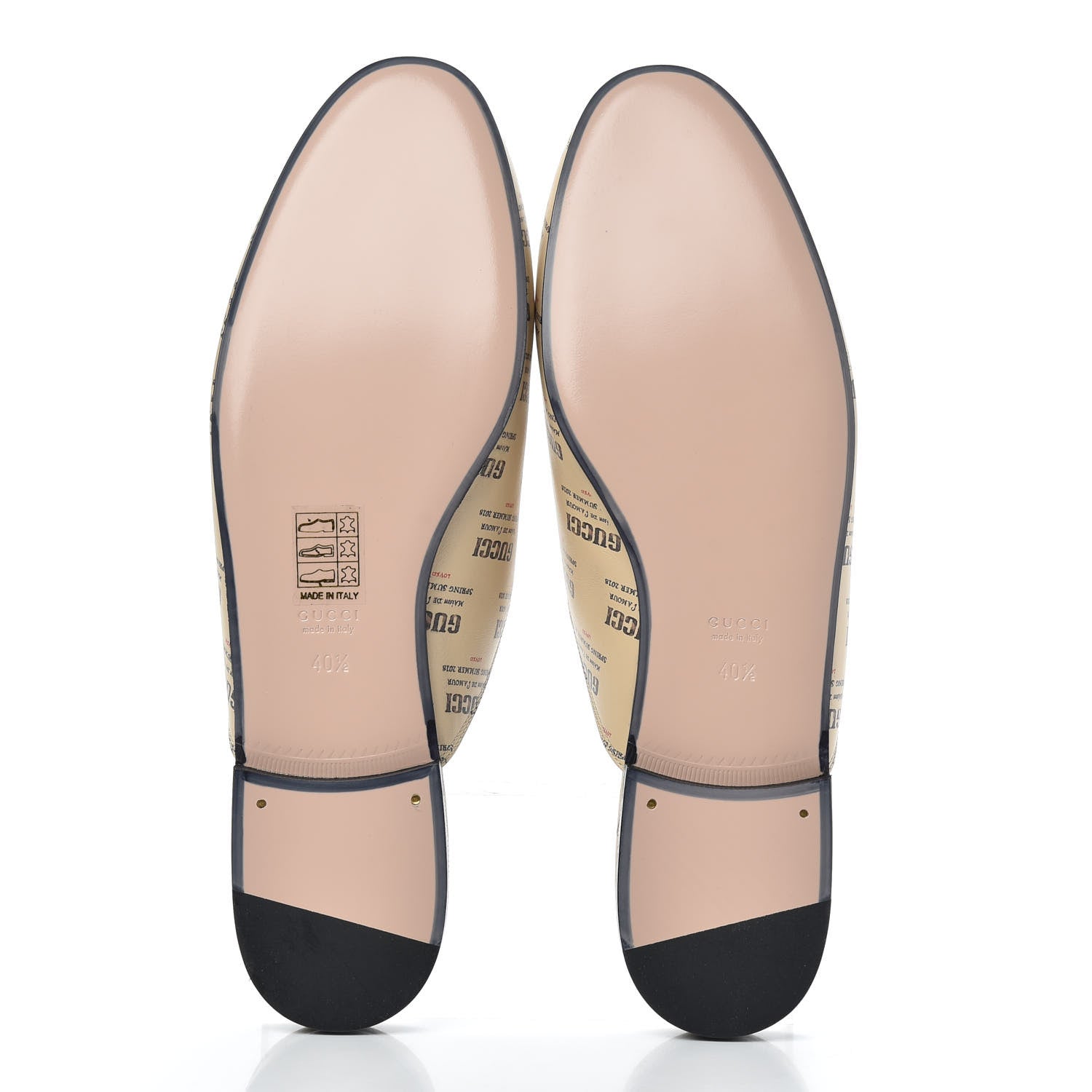 Gucci Calfskin Stamp Print Womens Princetown Slippers 40.5 Soy Black 5 of 9