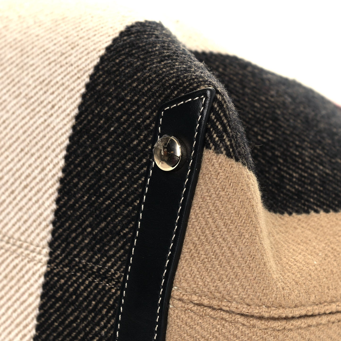 Calfskin Wool Cashmere Vintage Check Medium Society Tote Archive Beige