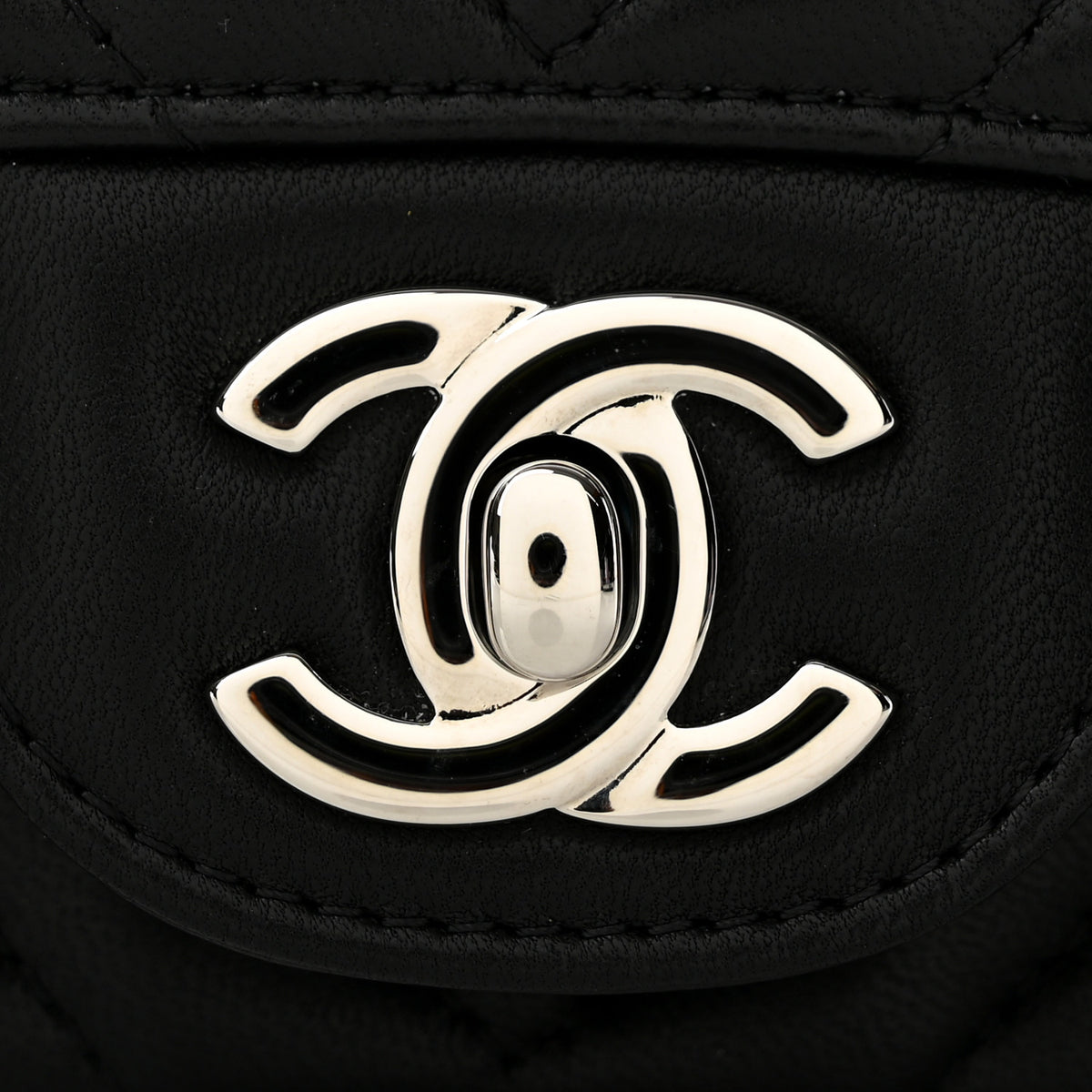 Chanel Lambskin Chevron Quilted Mini Square Flap Black 12 of 13