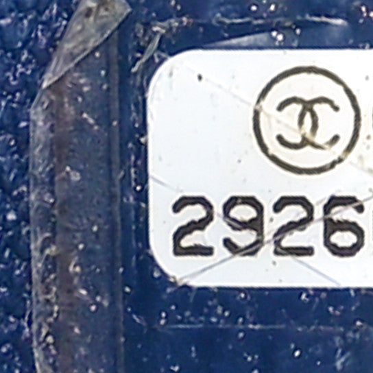 Lambskin Quilted Resin Bi-Color Chain Flap Bag Navy