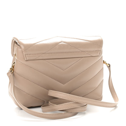 Saint Laurent Calfskin Y Quilted Monogram Toy Loulou Crossbody Bag Dark Beige 3 of 10