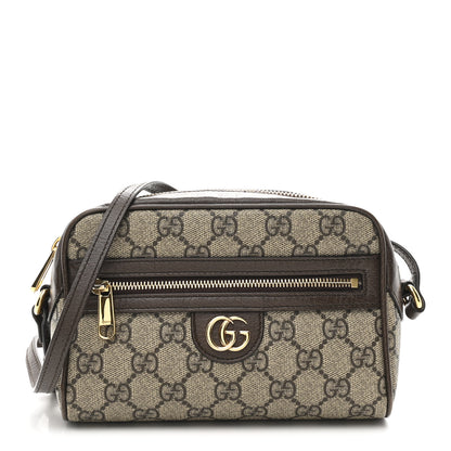 Gucci GG Supreme Monogram Textured Calfskin Super Mini Ophidia Shoulder Bag Beige Ebony New Acero 1 of 10
