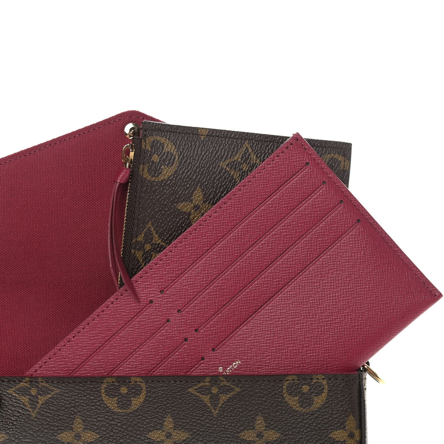 Monogram Pochette Felicie Chain Wallet Fuchsia